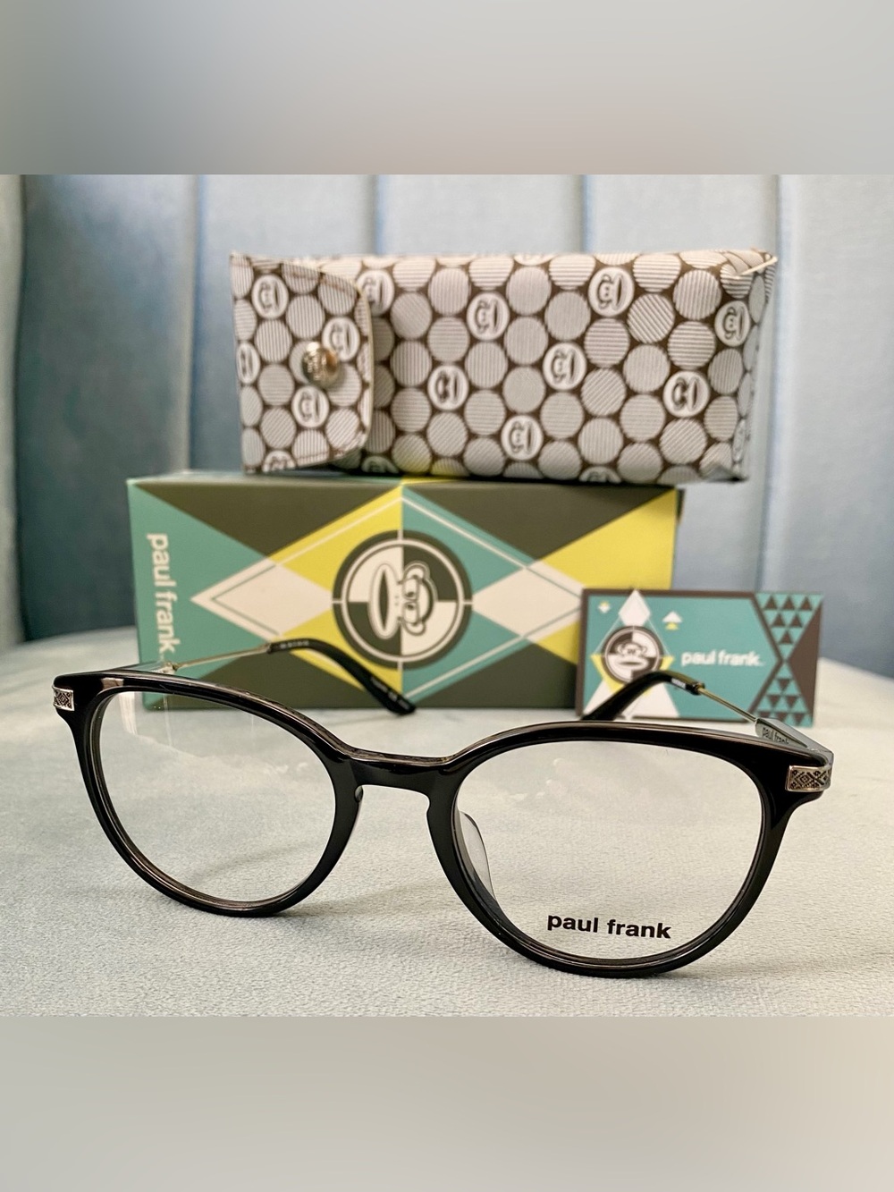Brand New Paul Frank NOWHERE NEAR Cat-Eye Black Silver Eyeglasses
